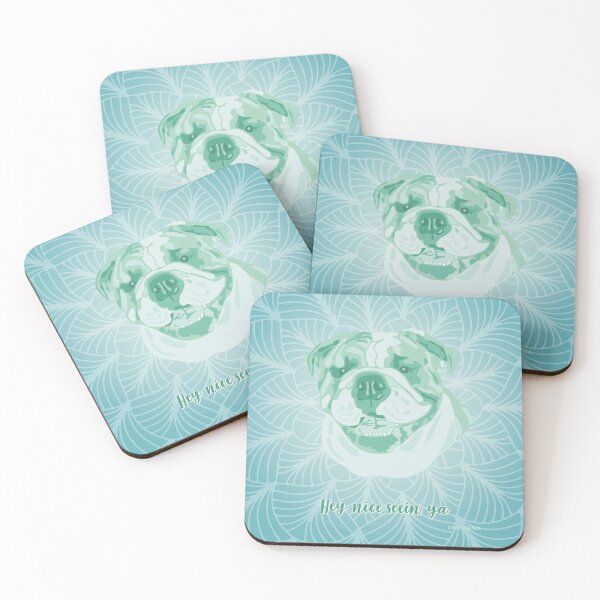 Item preview, English Bulldog Neo Mint Smiling Face "Hey, nice seein' ya"  designed and sold by DuFauna.