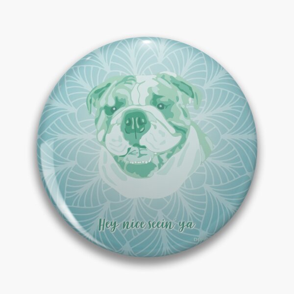 Item preview, English Bulldog Neo Mint Smiling Face "Hey, nice seein' ya"  designed and sold by DuFauna.