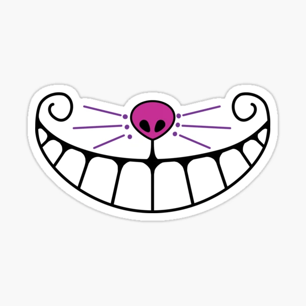 cheshire-smile-sticker-for-sale-by-amber-majka-redbubble