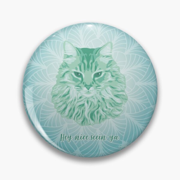 Item preview, Norwegian Forest Cat Neo Mint Face "Hey, nice seein' ya"  designed and sold by DuFauna.