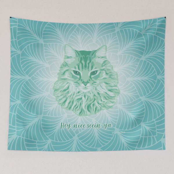Item preview, Norwegian Forest Cat Neo Mint Face "Hey, nice seein' ya"  designed and sold by DuFauna.