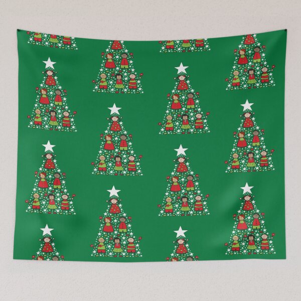 Item preview, Christmas Tree Kids And Sparkling Stars designed and sold by fatfatin.