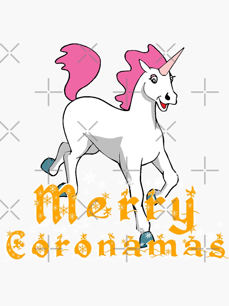 Merry Coronamas cute unicorn by CWartDesign
