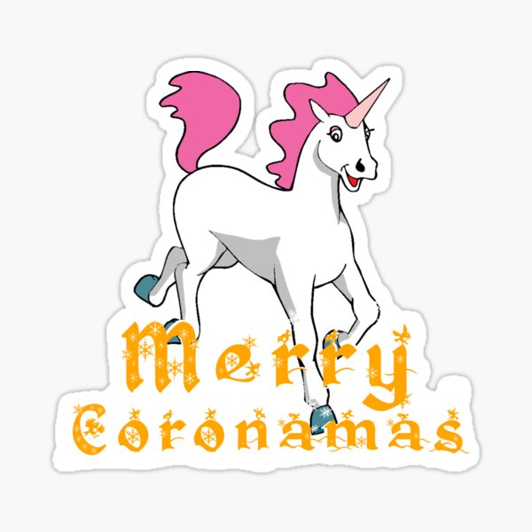 Merry Coronamas cute unicorn Sticker
