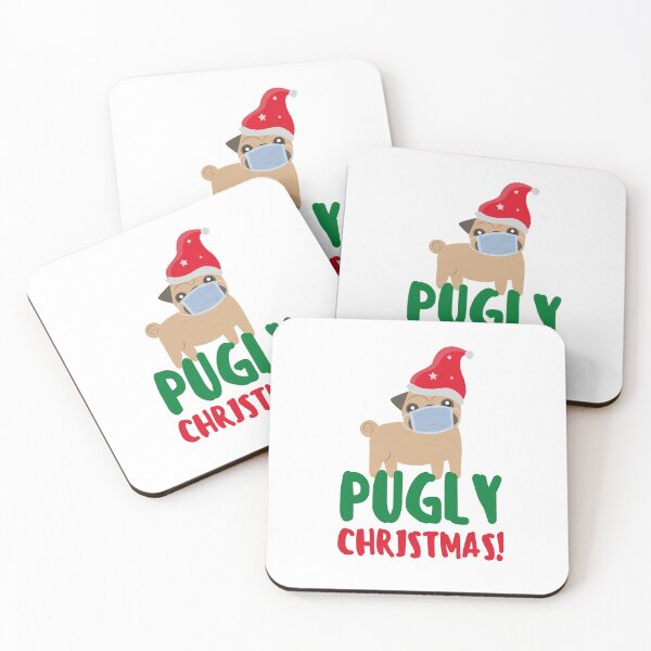 Item preview, Pugly Christmask Woofmas - Funny Pug Christmas in Quarantine designed and sold by mydoodlesateme.