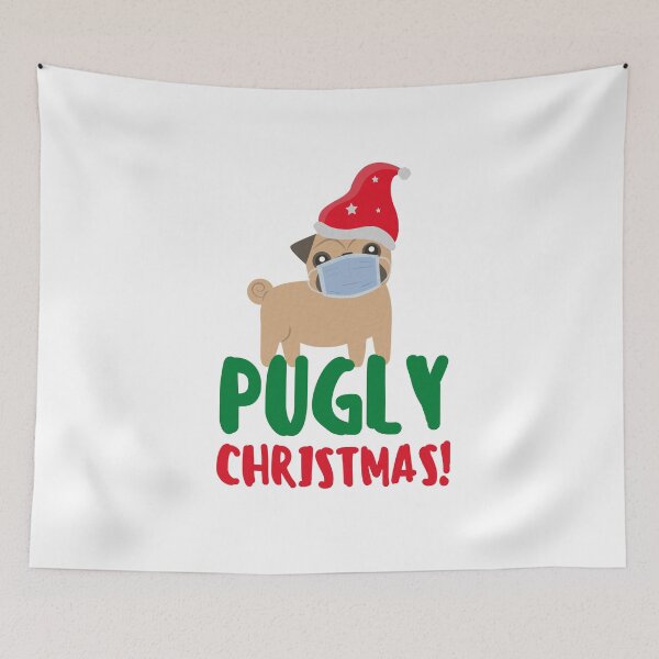Item preview, Pugly Christmask Woofmas - Funny Pug Christmas in Quarantine designed and sold by mydoodlesateme.