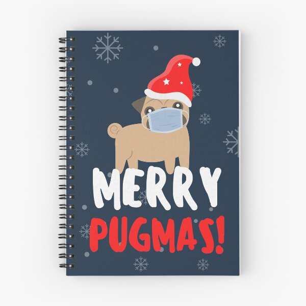 Item preview, Merry Pugmask Woofmas - Funny Pug Wearing Mask Christmas designed and sold by mydoodlesateme.