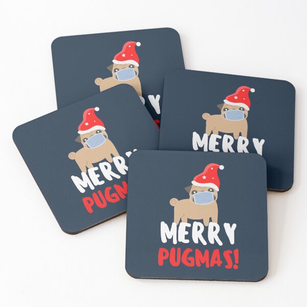 Item preview, Merry Pugmask Woofmas - Funny Pug Wearing Mask Christmas designed and sold by mydoodlesateme.