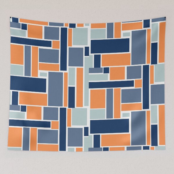 Item preview, blue + orange geometric designed and sold by LifeAsGeneration Z.