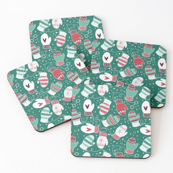Item preview, Winter Christmas Mittens Pattern, Green designed and sold by tanyadraws.