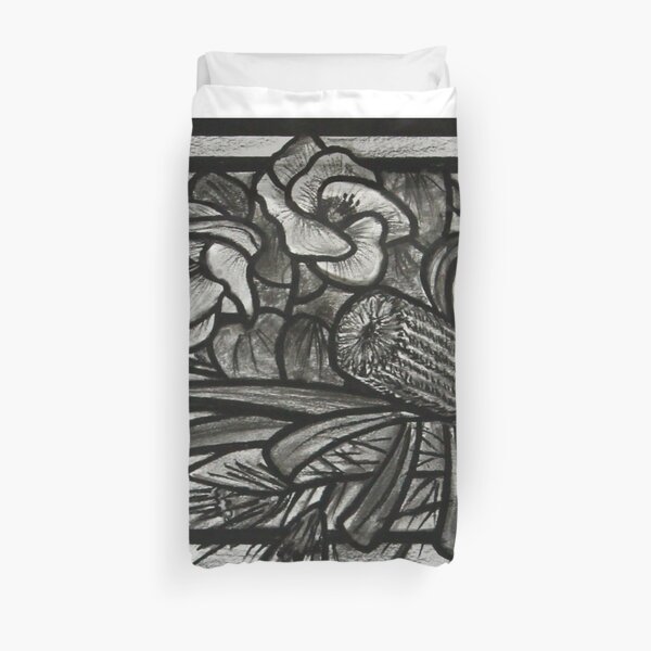 Nell the Labrador with Flowers Duvet Cover