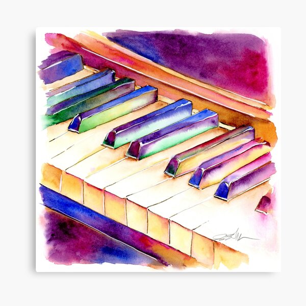Colorful Piano Keyboard Canvas Print