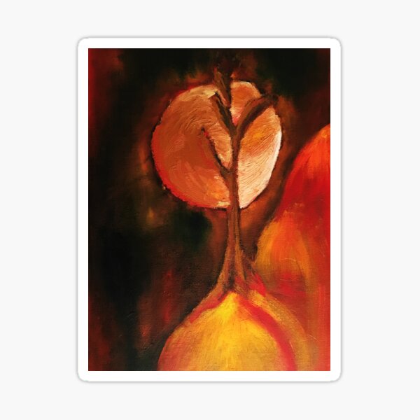 Blood Moon: Oil on Canvas Sticker