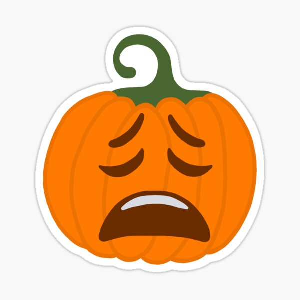 "Ugh Pumpkin Emoji ?" Sticker for Sale by helloworld Redbubble