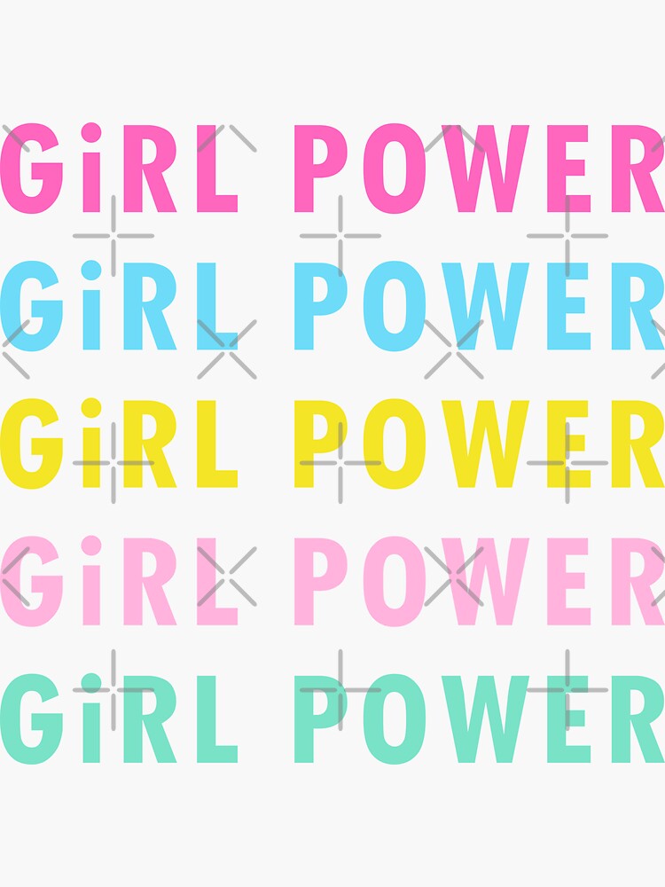 "Girl Power in Pastel Rainbow Colors" Sticker for Sale by ModaMoxie