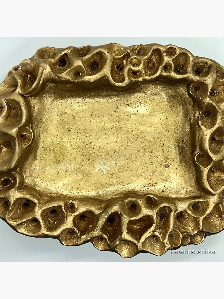 "Gold Ceramics Sculpture Dish Made in Melbourne Australia" Coasters (Set of 4) for Sale by