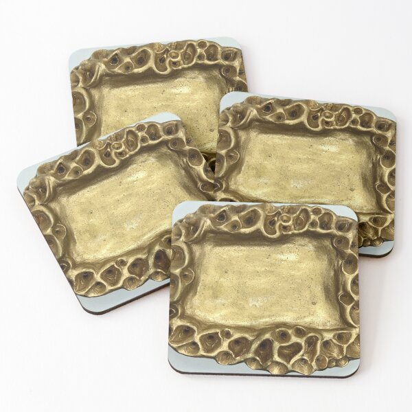 "Gold Ceramics Sculpture Dish Made in Melbourne Australia" Coasters (Set of 4) for Sale by
