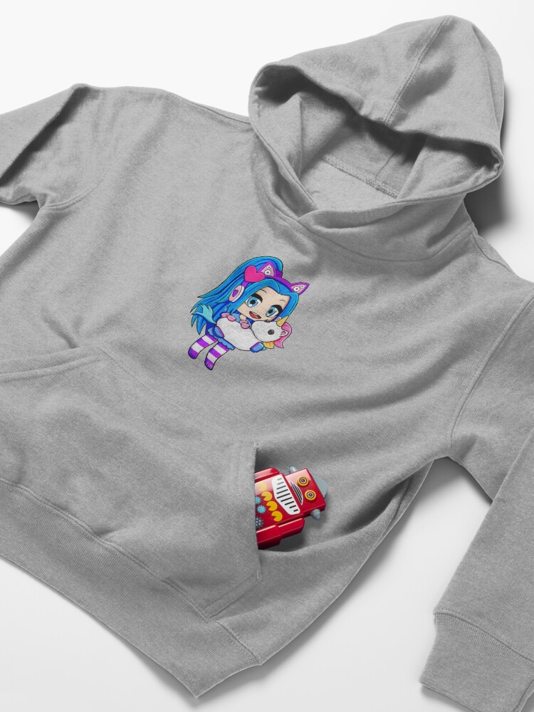 Alternate view of Blue Gacha Funneh with Unicorn Kids Pullover Hoodie