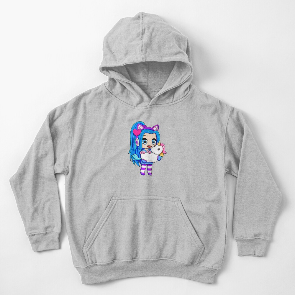 Blue Gacha Funneh with Unicorn Kids Pullover Hoodie