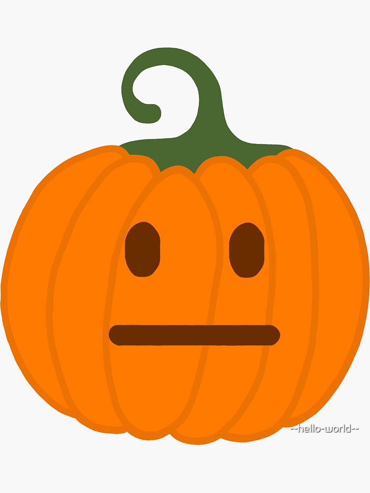 "Blank Face Pumpkin Emoji ?" Sticker for Sale by helloworld