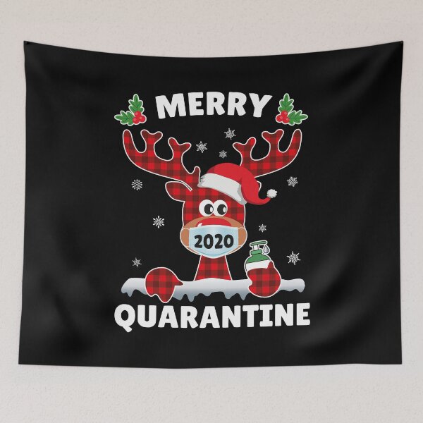 Item preview, Merry Quarantine Christmas 2020 Reindeer Mask Family Pajamas designed and sold by OdmiDesign.