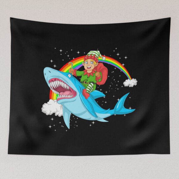 Item preview, elf riding shark designed and sold by NoelBourke.