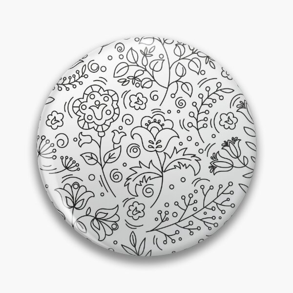 Item preview, Black white floral pattern designed and sold by Lisa Johnson.