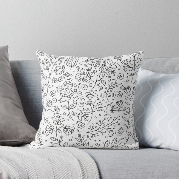 Item preview, Black white floral pattern designed and sold by Lisa Johnson.