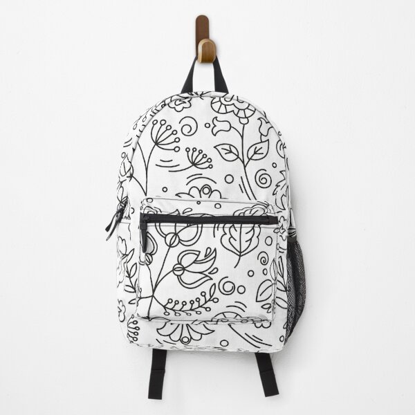 Item preview, Black white floral pattern designed and sold by Lisa Johnson.