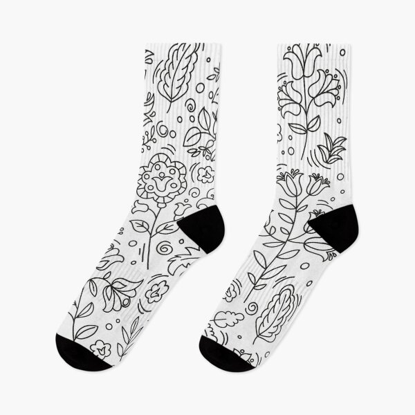 Item preview, Black white floral pattern designed and sold by Lisa Johnson.