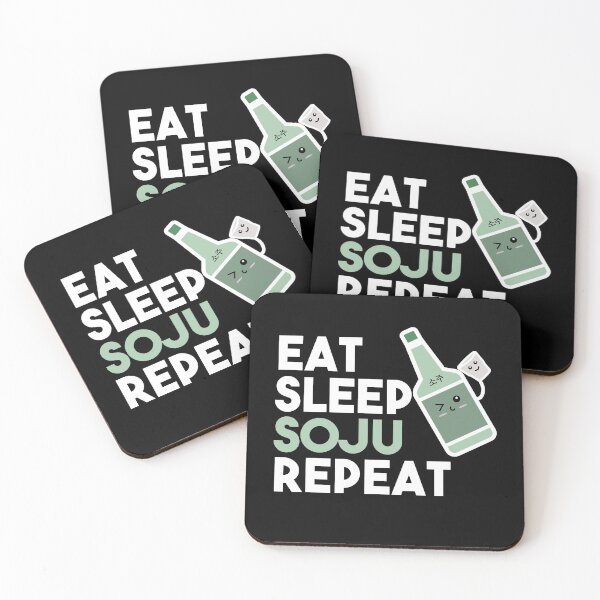 Item preview, Eat Sleep Soju Repeat Funny Soju Drinking Korean Birthday designed and sold by RainbowPandas.