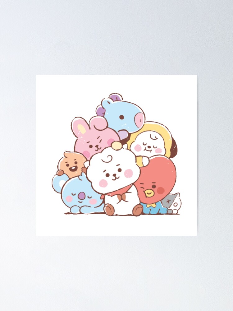 Bts Bt21 Character Poster For Sale By Lillirosee Redbubble 0829