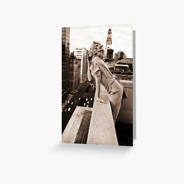 "Marilyn Takes Manhattan" Series | MM Iconic Sepia Photo Greeting Card