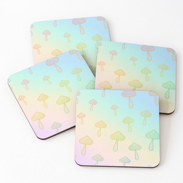 Item preview, pastel rainbow with mushrooms designed and sold by prismatic paper co.