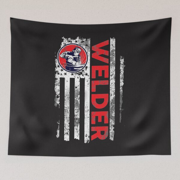 Item preview, Vintage Welder American Flag  designed and sold by GeniusDesignArt.