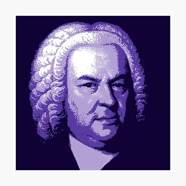 Item preview, Johann Sebastian Bach Purple Portrait designed and sold by zavadadesigns.