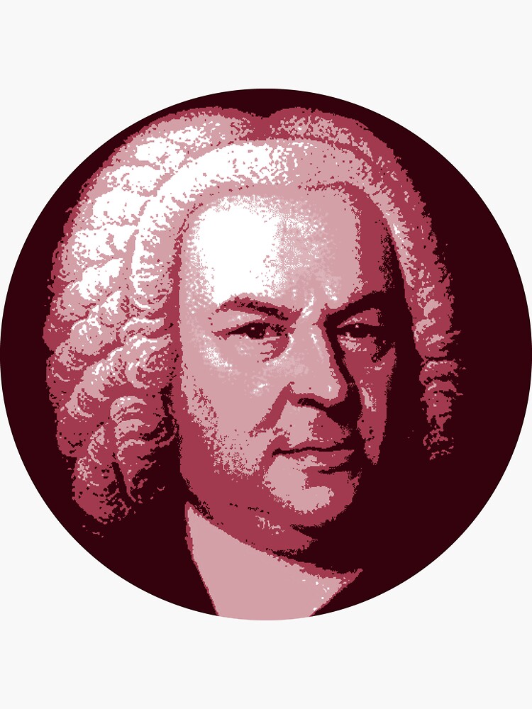 Johann Sebastian Bach Red Portrait by zavadadesigns