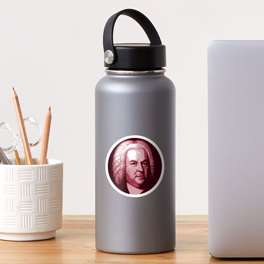 Johann Sebastian Bach Red Portrait Sticker