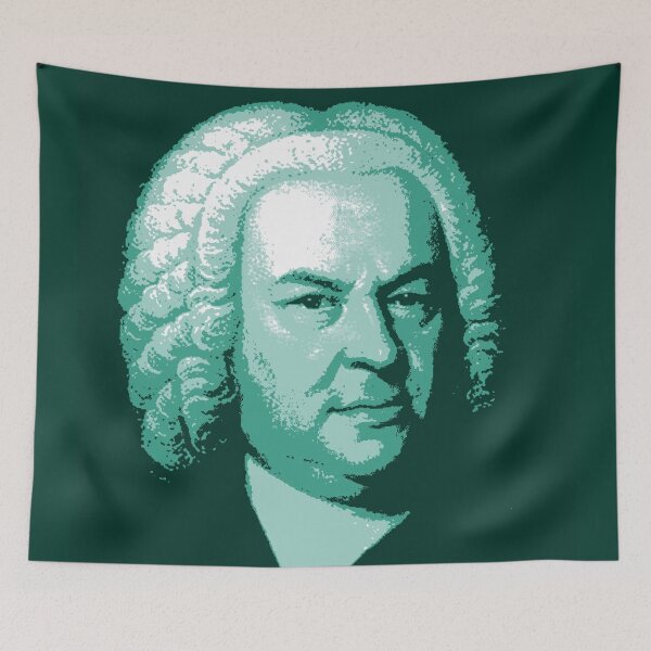 Item preview, Johann Sebastian Bach Teal Portrait designed and sold by zavadadesigns.