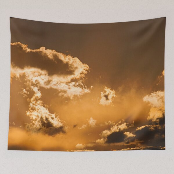 Item preview, Beautiful Golden Orange Light Fiery Sunset Clouds and Sky with Light Beams. designed and sold by UrTops.