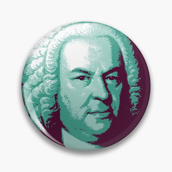 Item preview, Johann Sebastian Bach Teal Red Portrait designed and sold by zavadadesigns.