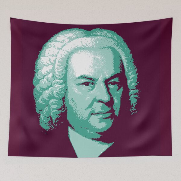 Item preview, Johann Sebastian Bach Teal Red Portrait designed and sold by zavadadesigns.