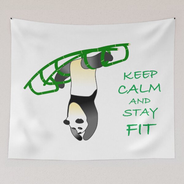 Item preview, Keep Calm Stay Fit Playful Panda designed and sold by TingesOfPzazz.