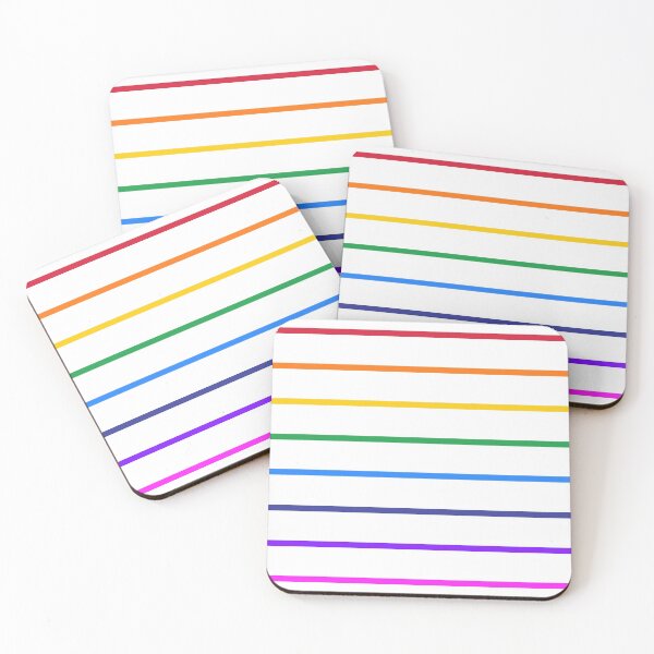 Item preview, White and rainbow stripes - horizontal narrow designed and sold by LittleBettyMakes.