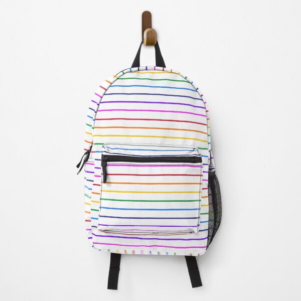 Item preview, White and rainbow stripes - horizontal narrow designed and sold by LittleBettyMakes.