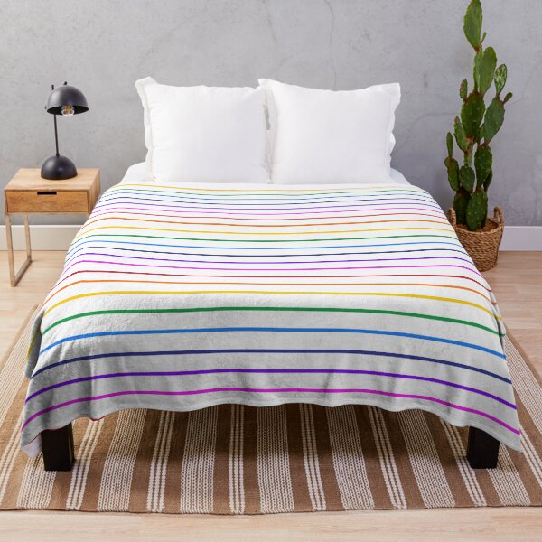 Item preview, White and rainbow stripes - horizontal narrow designed and sold by LittleBettyMakes.