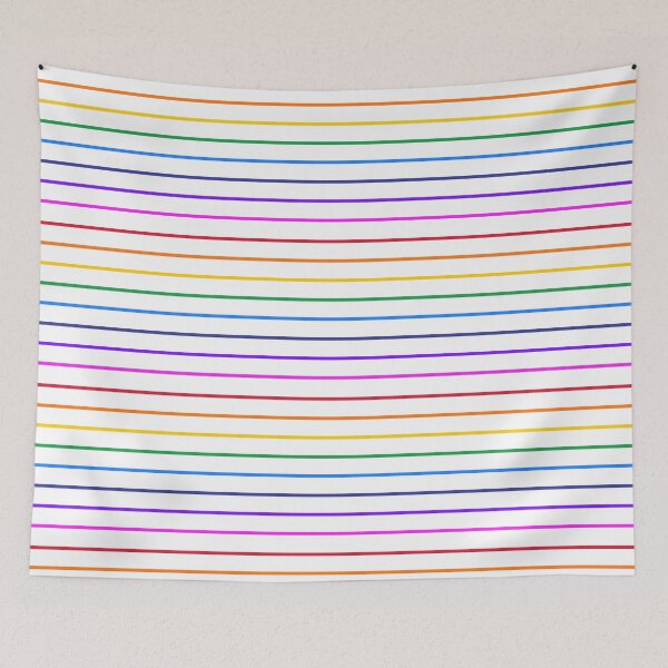 Item preview, White and rainbow stripes - horizontal narrow designed and sold by LittleBettyMakes.