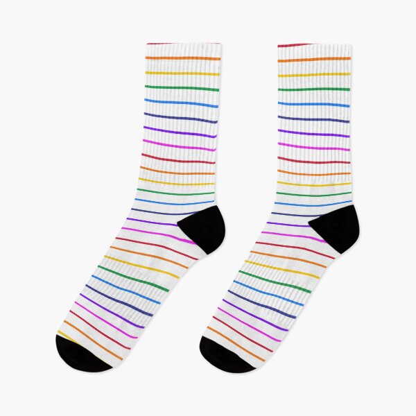 Item preview, White and rainbow stripes - horizontal narrow designed and sold by LittleBettyMakes.