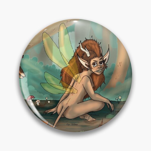 Item preview, Magical fairy forest imp on log scene  designed and sold by OwenJaneArt.