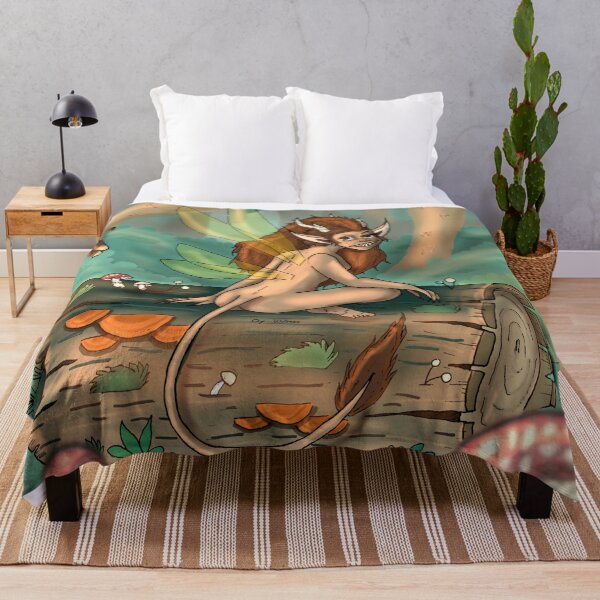 Item preview, Magical fairy forest imp on log scene designed and sold by OwenJaneArt.